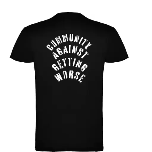 camiseta community against getting worse negra