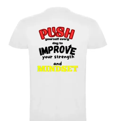 camiseta push yourself blanca